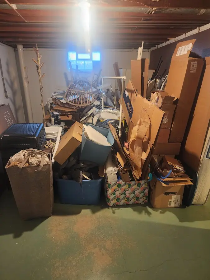 Roll-off dumpster container at job site for 4 Yard Dumpster Rental in Herndon